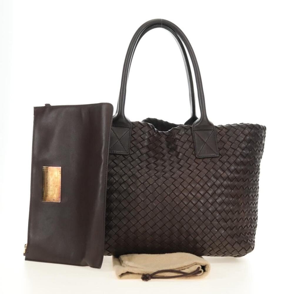 Bottega Veneta Intrecciato Cabas PM Handbag Brown